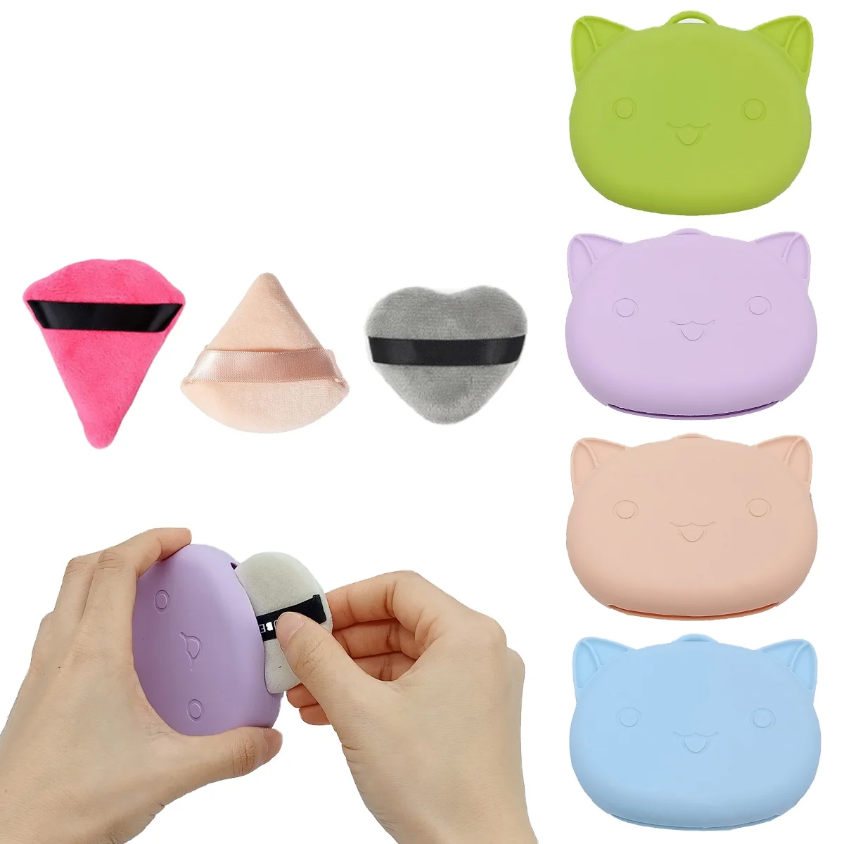 Silicone Powder Puff Storage Bag Makeup Sponge Holder Silicone Powder Puff Holder for Travel