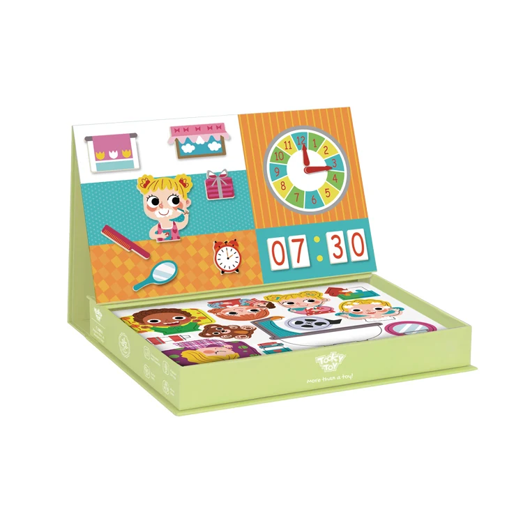 Wooden Magnetic Box Magnets Diy Puzzle a Wonderful Day Custom Kids Jigsaw Puzzle DIY Toy Wood