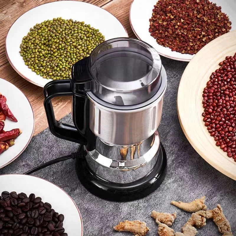 Electric Grinder 300w High Speed Blending Powerful Pepper Chili Spice Crusher Dry Goods Powder Make Machine 500ml