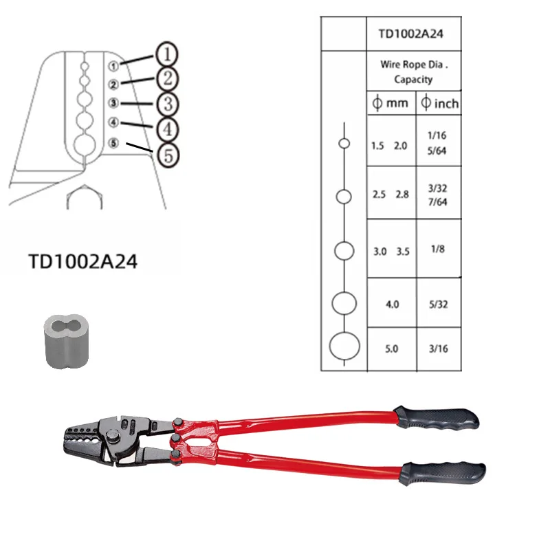 Swage Press Wire Rope Crimping Tool HL-800D Hand Fittings Swage Crimper