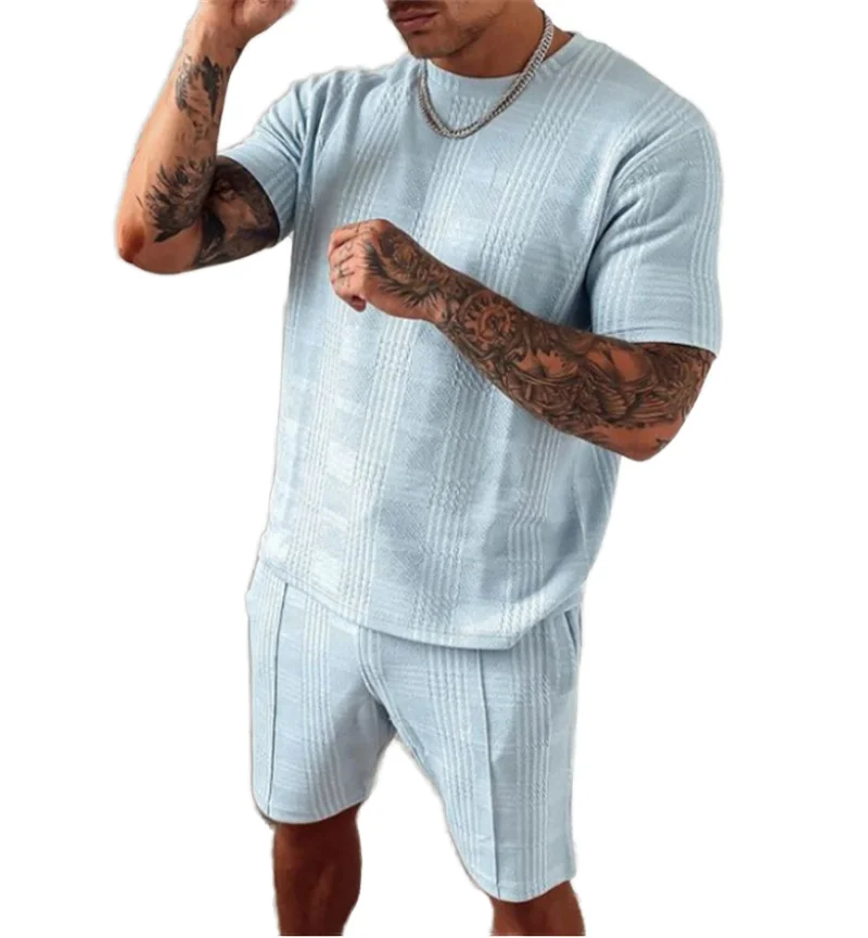 High quality custom logo tracksuit sweatsuit men plain blank track sweat suits 2 two piece short set men summer outfits for men