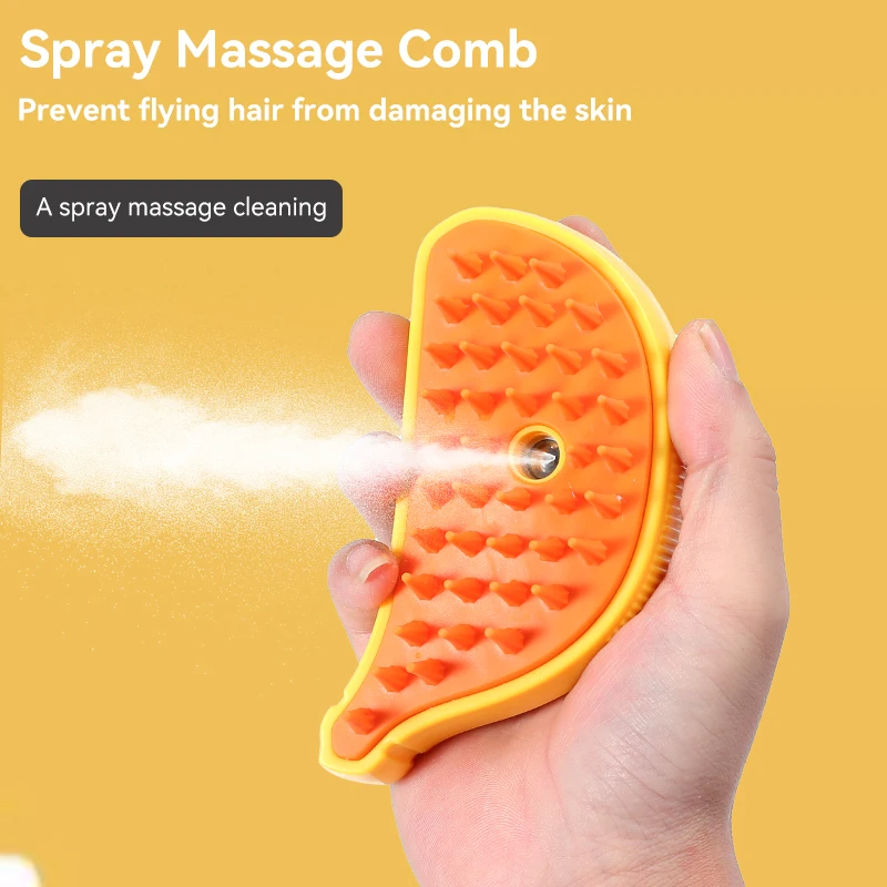 2024 2024 Dog banana shape  Pet Spray Massage Steamy Grooming Comb Usb One-touch Pet Cat Steam Brush