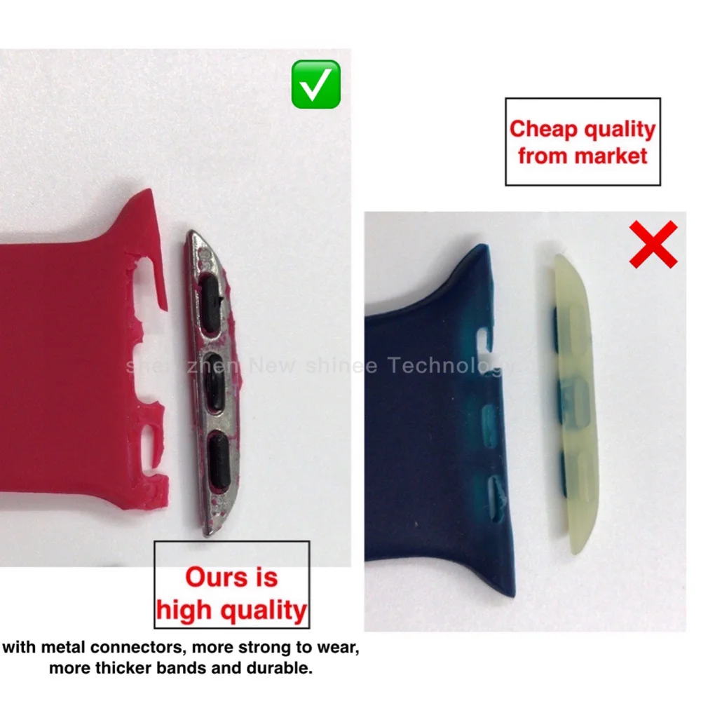 custom printed pure color silicone watch bands strap for apple sport band series 6