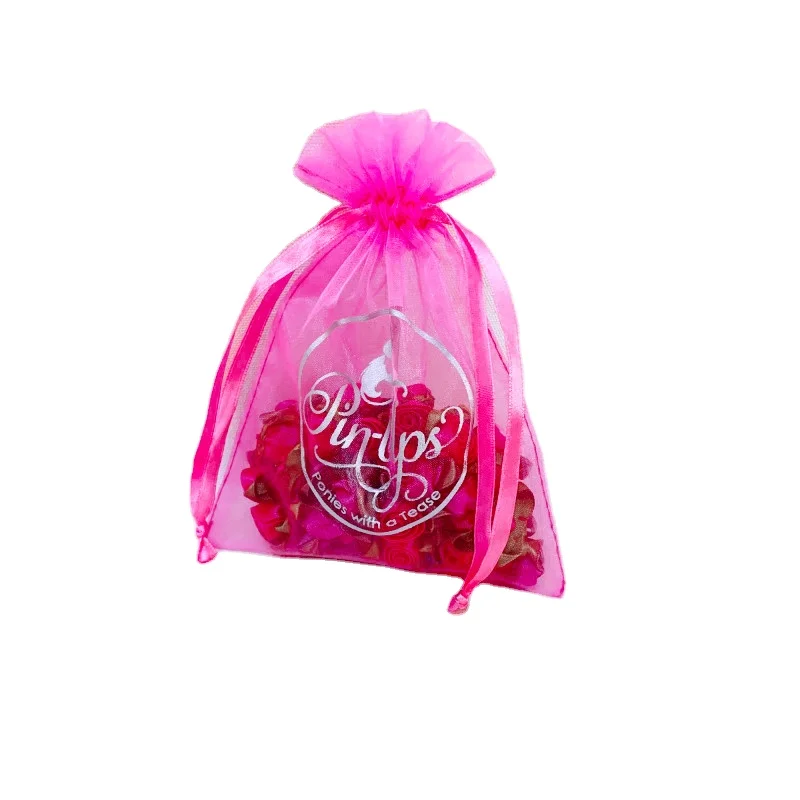 
Customized personalized colorful drawstring organza jewelry gift pouch bag with ribbon 