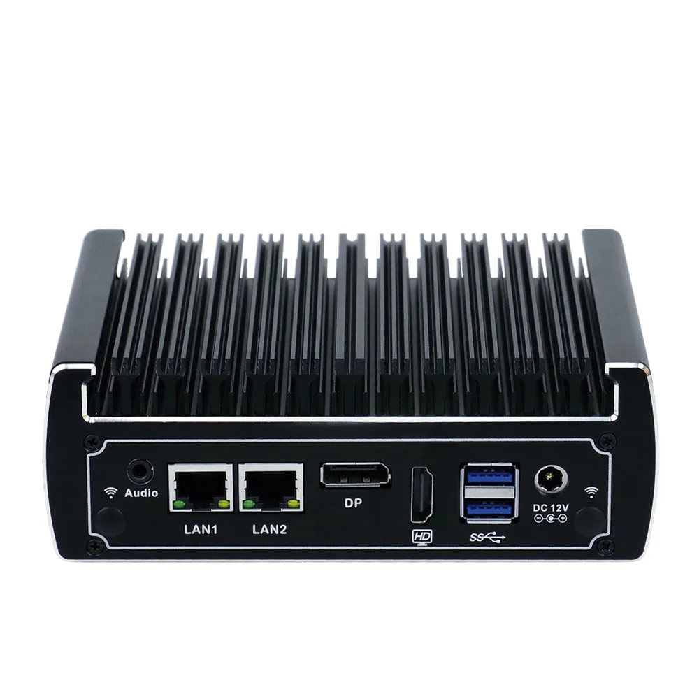 Безвентиляторный мини-ПК с J3060 двухъядерным сервером linux ubuntu pfsense микро-компьютер с поддержкой 2 * HD-MI порт