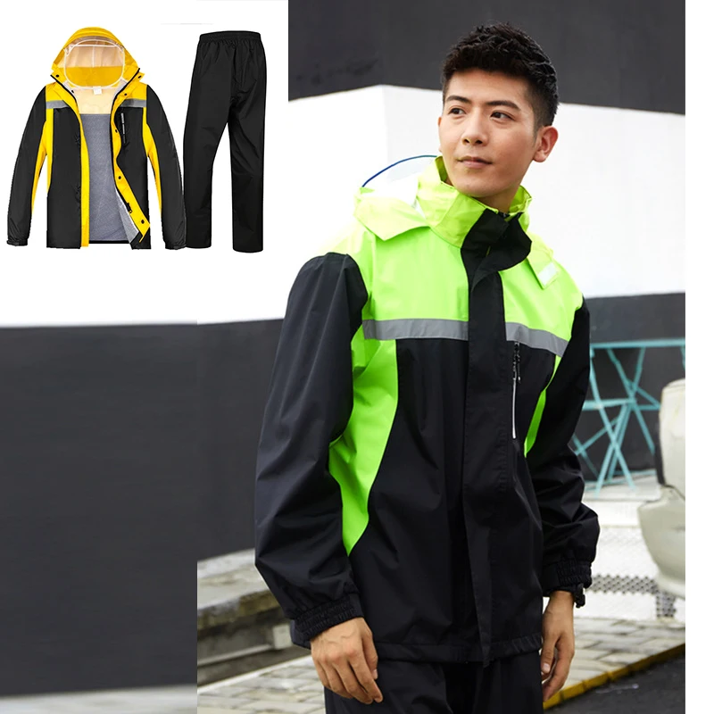 pongee High Quality Fashion RAINWEAR Rain Jacket and Pants for Adults