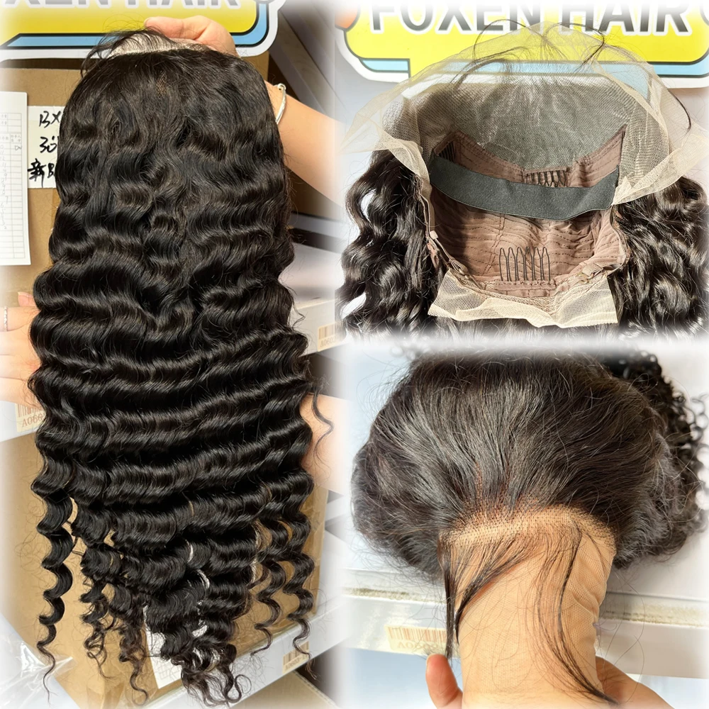 180% Density Hd Lace Frontal Deep Wave Wig Human Hair,24Inch Deep Wave Lace Front Wig,13X4 Hd Lace 28 Inch Long Deep Wave Wig