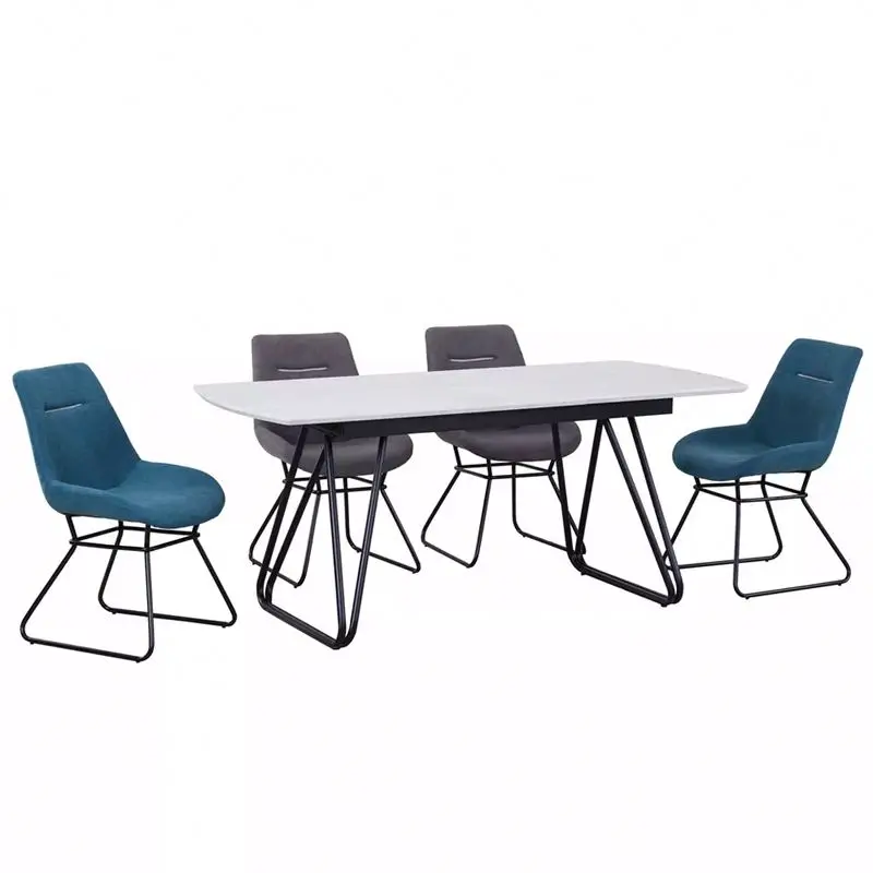 Modern Furniture Wooden Kitchen Dining Room Dining Table Top Tableware 4 Persons Dining Table and Chairs