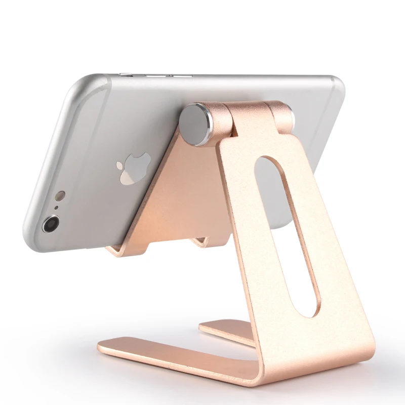 Розничная торговля Алюминиевый металлический складной алюминиевый сплав Настольный держатель для мобильного телефона, Настольная металлическая подставка 270 градусов держатель для телефона Подставка