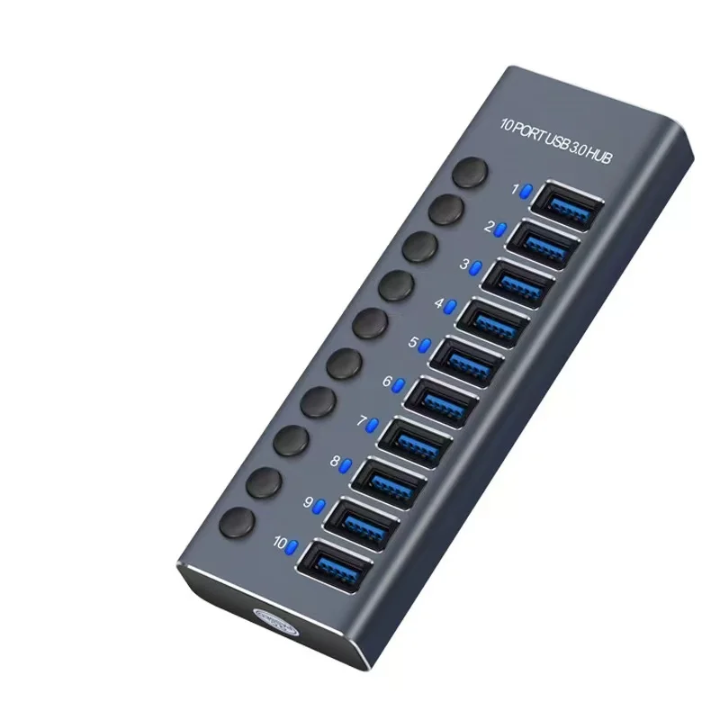 Manufacturer Wholesale Premium Independent Switch Overheating Protection Plug and Play USB 3.0 TO HUB 10port