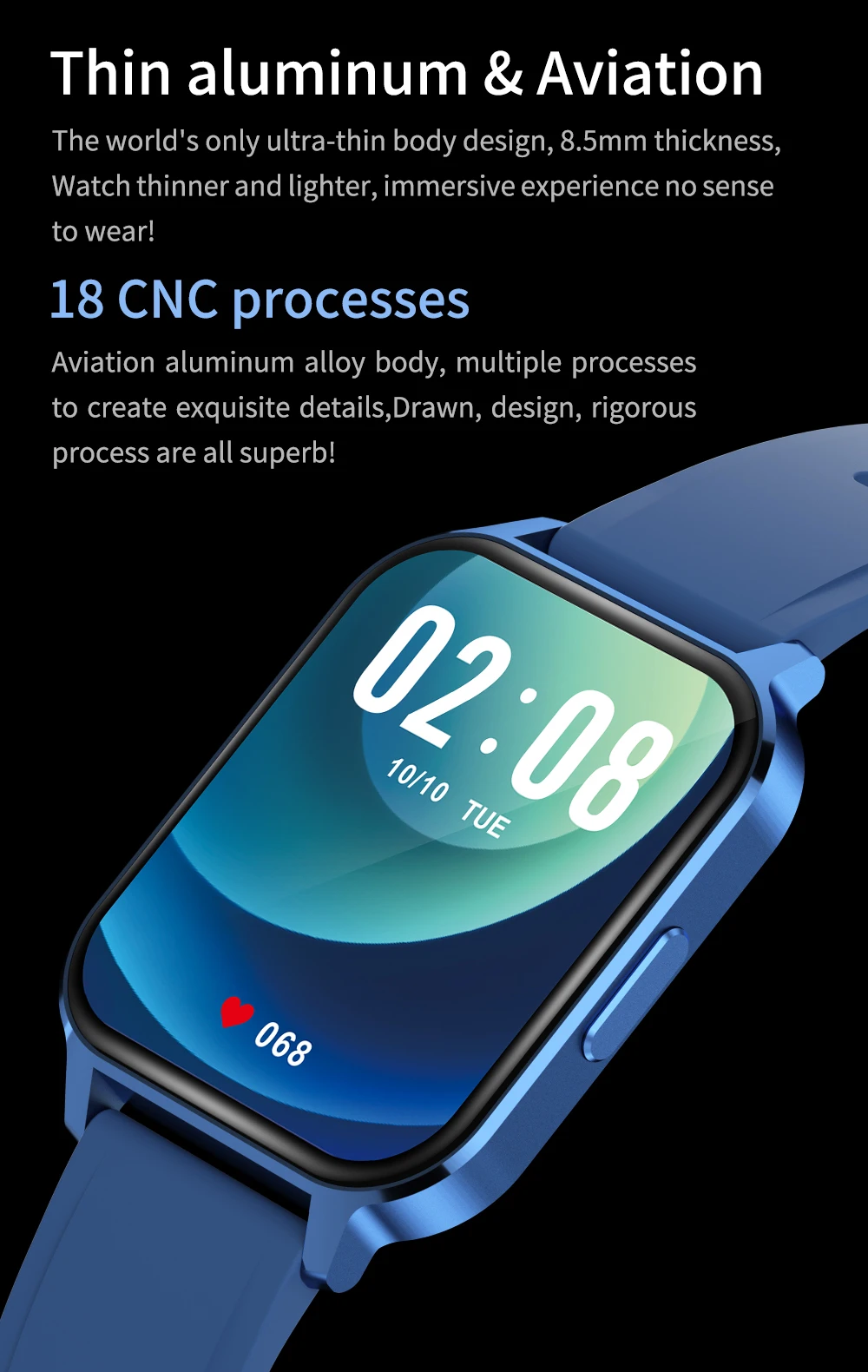 
Lastest Q18 smart watch 1.7inch TFT high-definition 240*240p Full Touch screen Heart Rate Monitor Sport Smartwatch vs IWO 13 Pro 