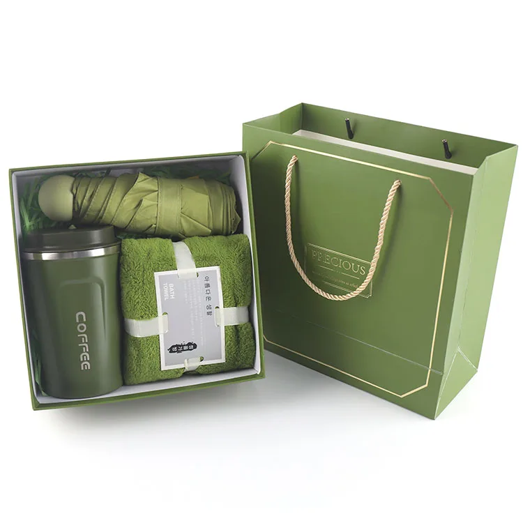 Promotional umbrella hampers travel girls birthday souvenirs for wedding guests valentine coffee cup gift set for small business