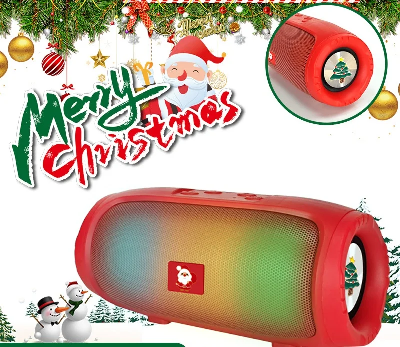 LED Lantern bluetooth speaker double speaker outdoor portable subwoofer home wireless radio small mini speaker for Christmas