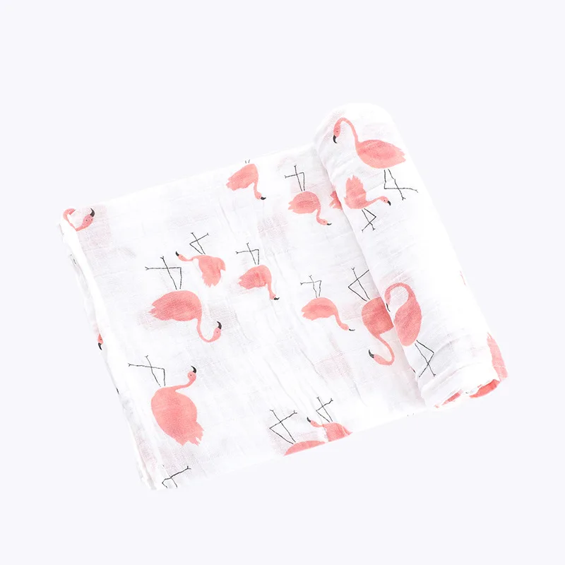 2022 New Print 100% Cotton Muslin Swaddle Blanket Double Layer Newborn Baby Gauze Receiving Swaddle Blanket