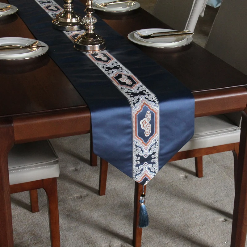 New Chinese Zen table runner modern minimalist TV cabinet coffee table Chinese splicing long table runner