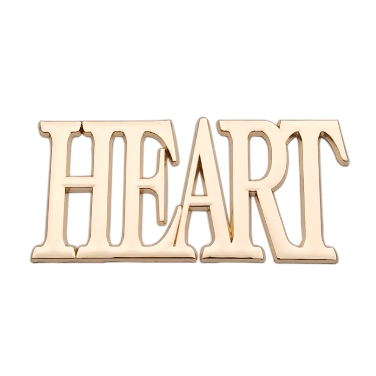 Fashion design engraved letter brand metal logo label tags custom bag metal name plates for handbags