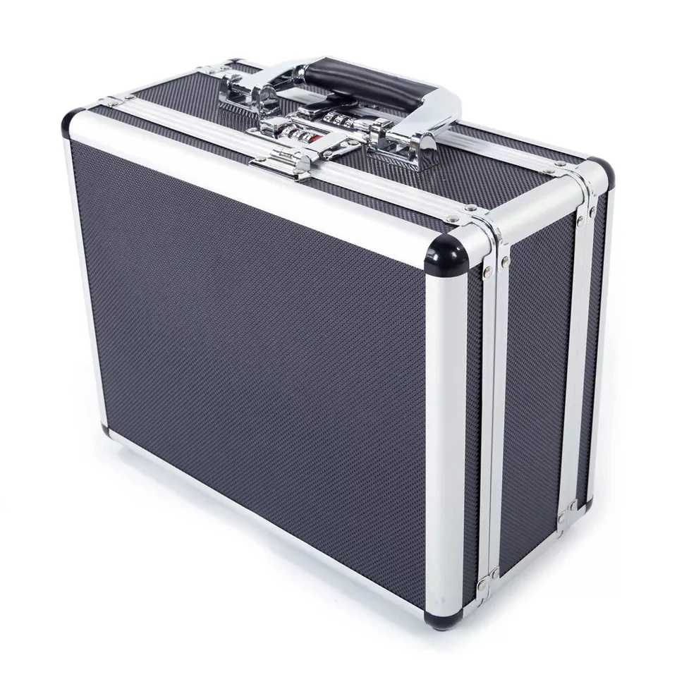 Aluminum Combination Lock G-u-n Case, Hand Safe Box,Aluminum Locking Gun Pistol Handgun Storage Case Black 30x15x23cm