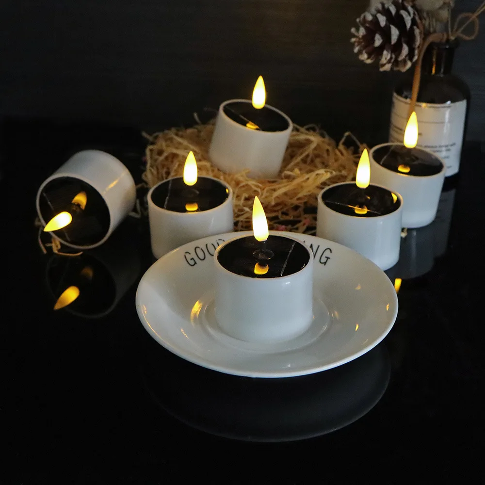 Flameless LED Solar Flickering Candles Night Lights