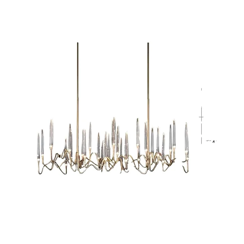 Meerosee Retro American Chandelier Lighting Crystal Forest Lamp Suspended Light Lamp Luxurious Hotel Lighting MD86808