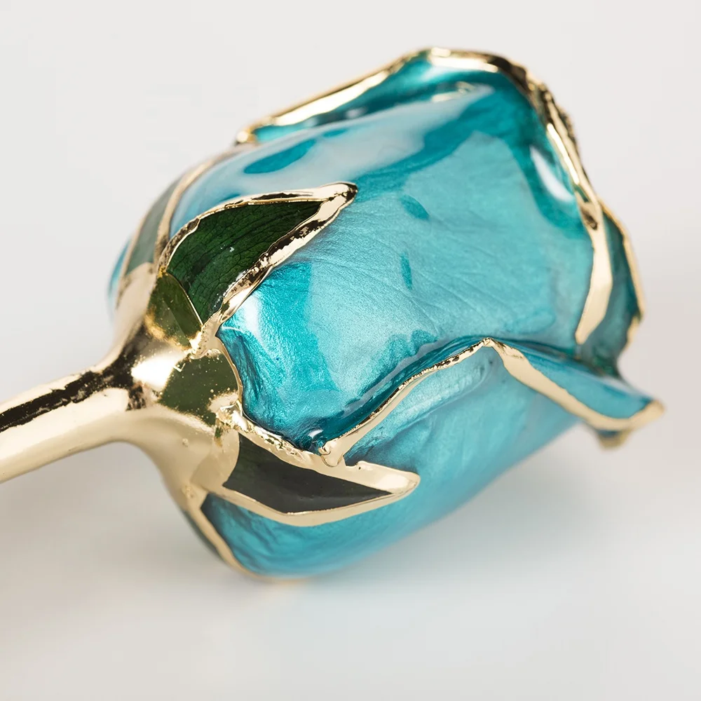 gold plated natural rose fresh Rose with Stem Present  rose gift valentine mother day handmade preserved rose