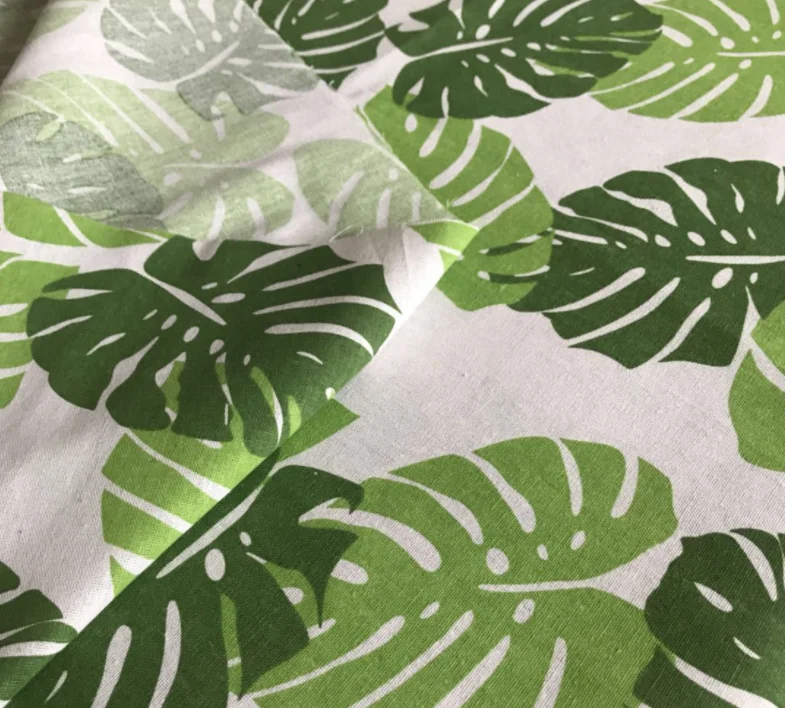 Korea Style Turtle Leaf Pattern Linen Fabric Printed Textiles Cloth Of Handmade DIY Sewing Cushion For Home Decoration