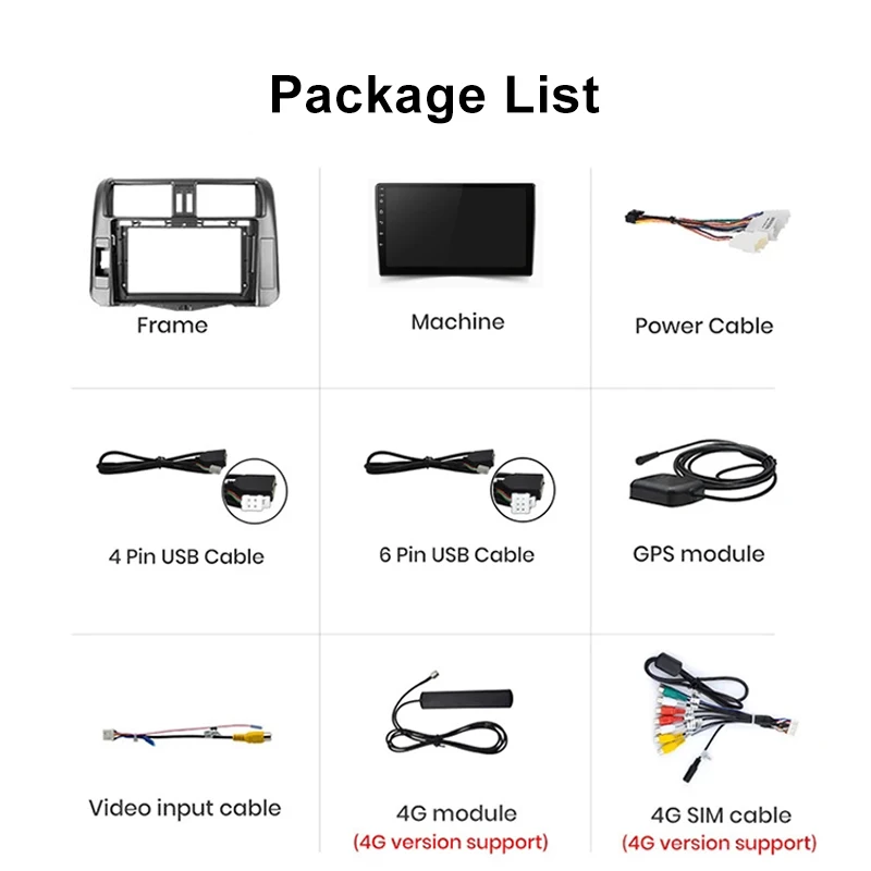 9inch Android13 Car Multimedia GPS Navigation Radio Player For Toyota Prado DVD Player With Wireless Carplay Auto Video Out