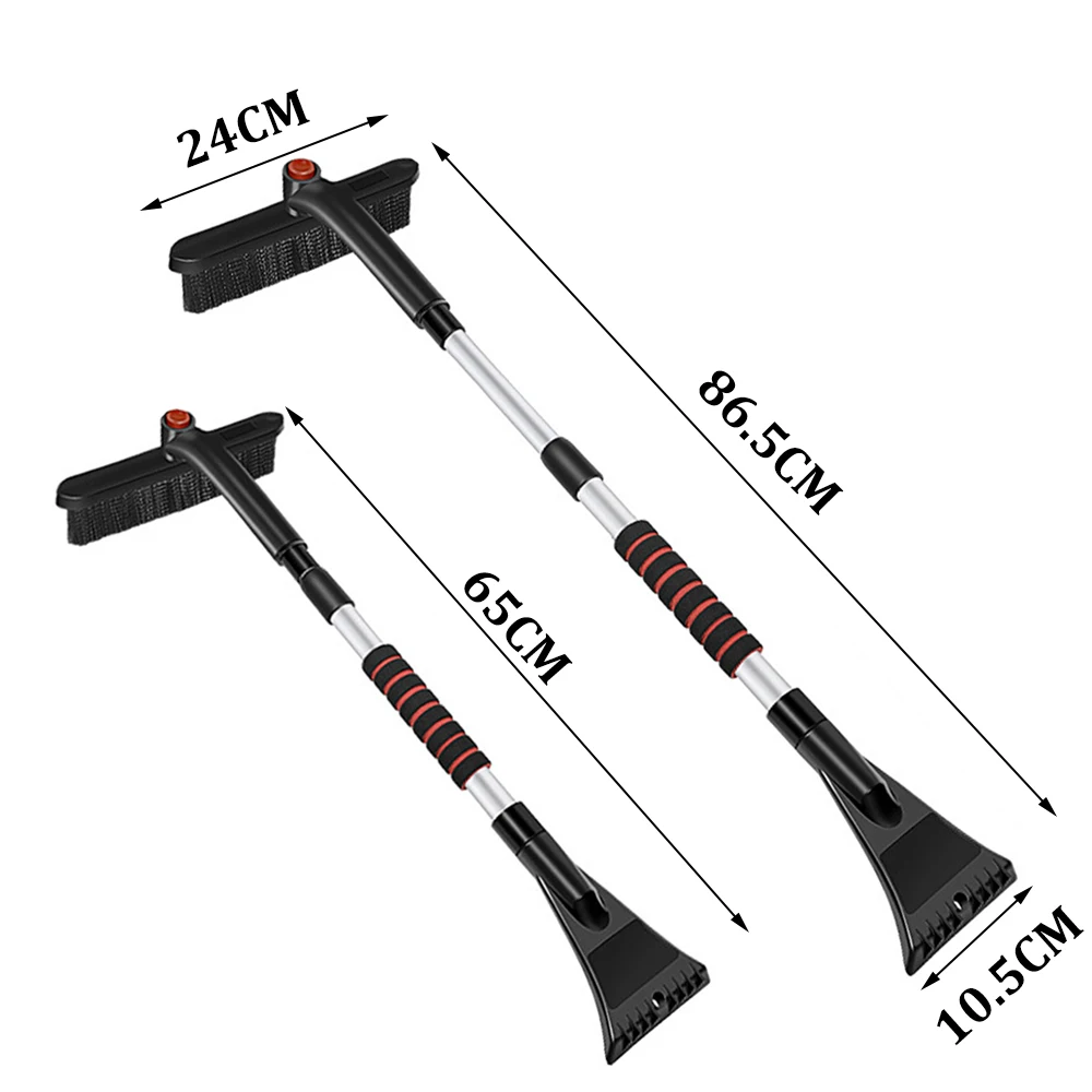 Snow Removal Shovel Ice Scraper Car Cleaning Brush Extendable Auto Windshield Snow Shovel Brush Winter Ice Scraper