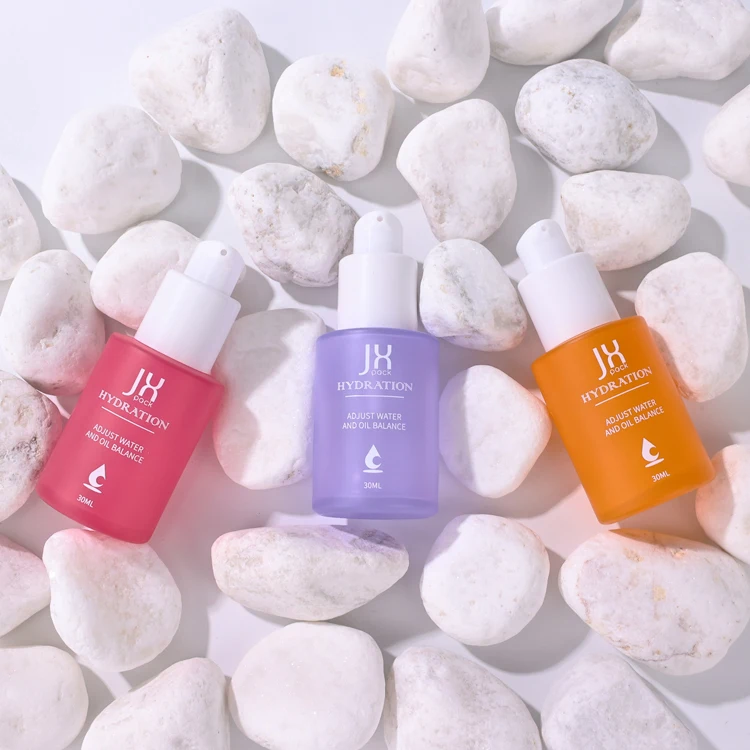 Luxury Empty 30ml Frosted Glass Face Oil Serum Bottle Packaging Glass Pump Cosmetic Serum Oil Dropper Bottle