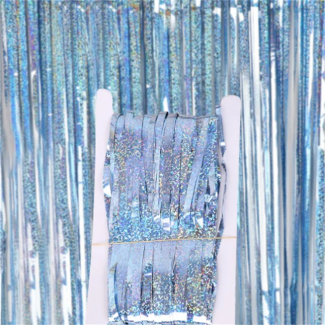 1*2m Wedding Backdrop Metallic Tassel Foil Fringe Curtain Decorative Curtains Party Rain Curtains Party Streamer