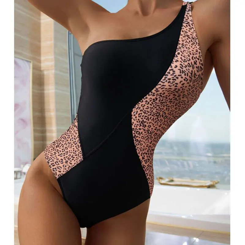 Casual Fashion SXY Plus Size Beachwear new one piece swimsuit women sexy bikini ladies one shoulder swimwear