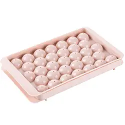 18/33 Grids Sphere Plastic Pebble Ice Tray with Lids Home Bar Party Round Ball Ice Cube Makers Kitchen DIY Ice Cream Mold Tool