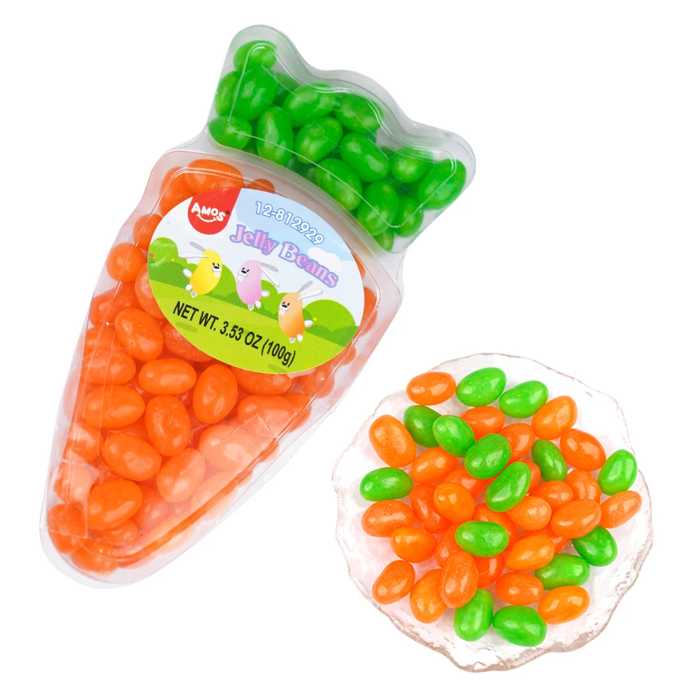 Amos Easter Candy Carrot Packaging Two Colors Fruit Flavored Jelly Beans