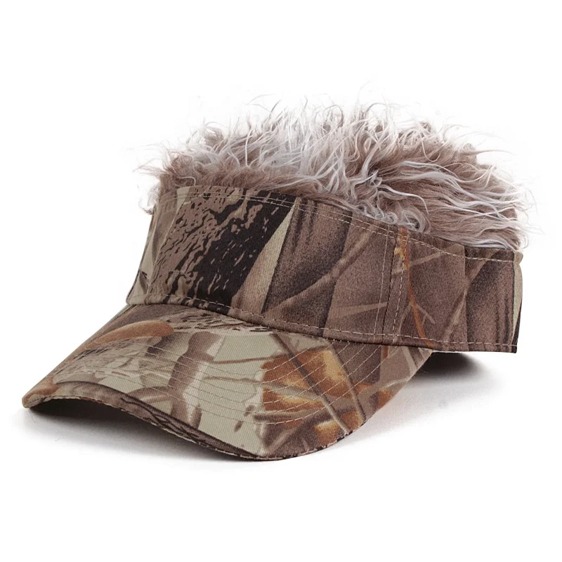 
Fake Flair Hair Baseball Cap Camo Sun Visor Fun Halloween Party Toupee Hat Golf Caps Gorra Adjustable Wig Baseball Cap for Men 