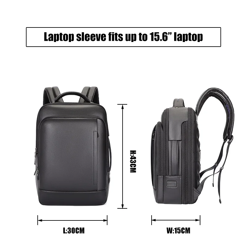 Custom Laptop Travel Backpack School Bags Waterproof Anti Theft Leather Backpack Leather Bag Backpack With Usb computer bags