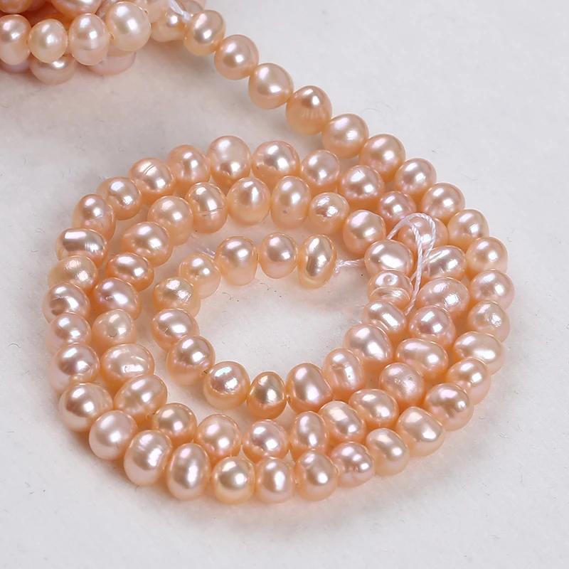 4-5mm Loose Beads Freshwater Pearl Natural Potato Shape Pearl Strands