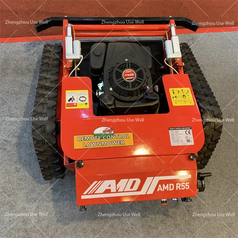 Self Propelled Crawler Garden Mowers Lawn Rotary Tracked Terrain Small Remote Control Cutting Grass Gasoline Lawn Mowers