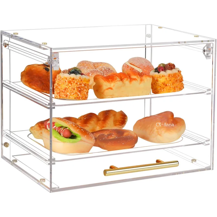 Акриловый прозрачный шкаф для выпечки, 3 уровня
