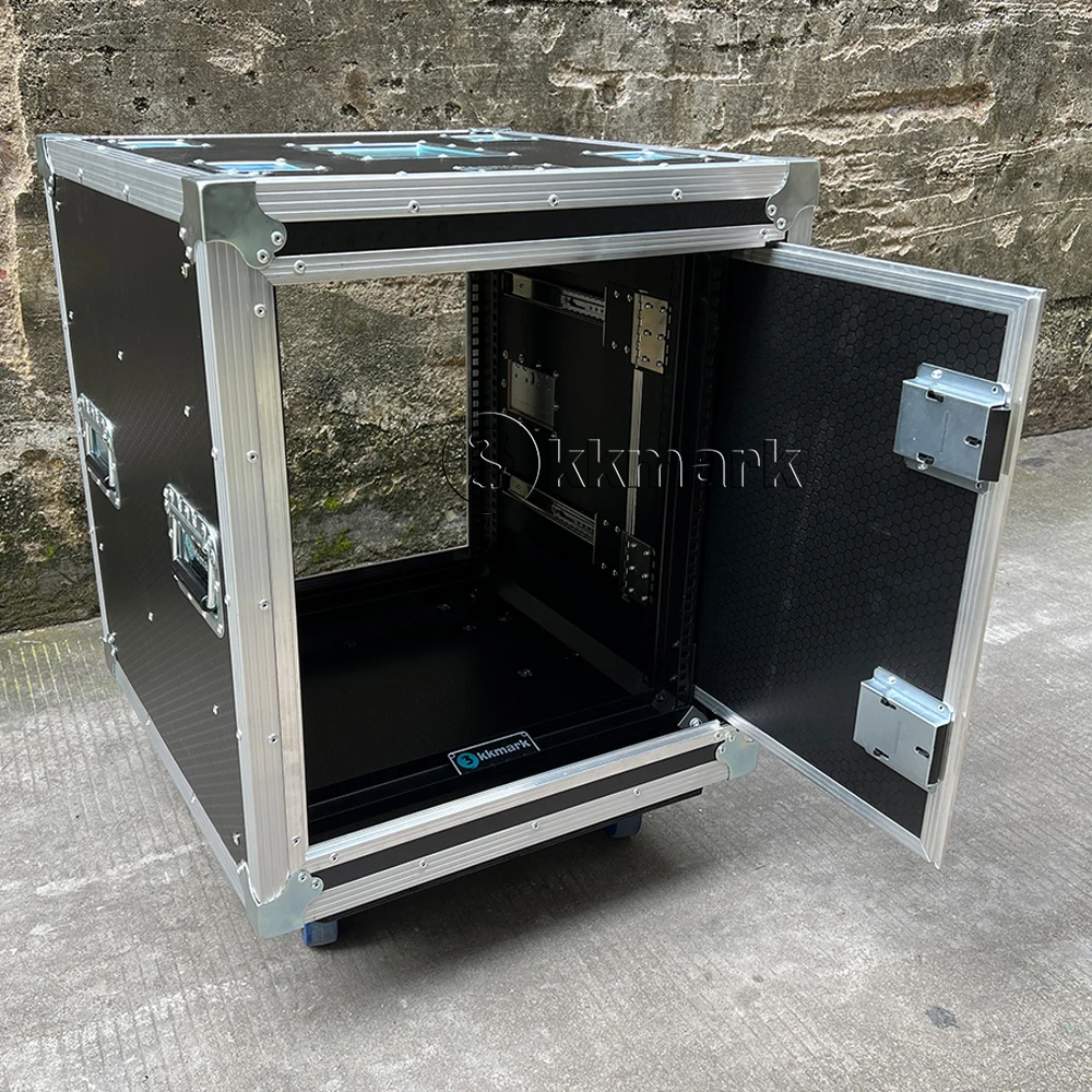 Heavy Duty 8u 10u 20u 24RU Studio Anti Vibration 2 Sliding Front and Back Slam Slide Doors Rack Flight case