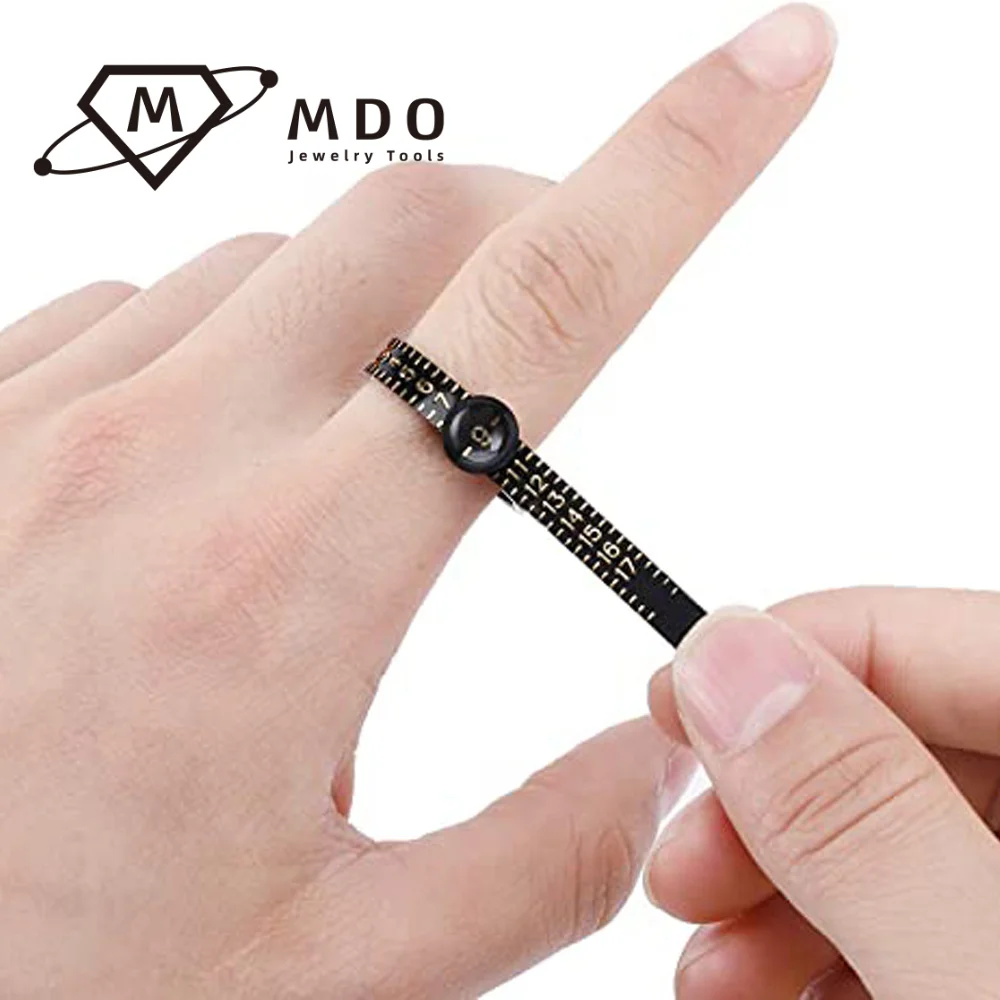 Ring Sizer Measuring Tool With Built-in Magnifying Glass Reusable Plastic Finger Size Gauge Jewelry Tool 1-17 USA Rings Sizer