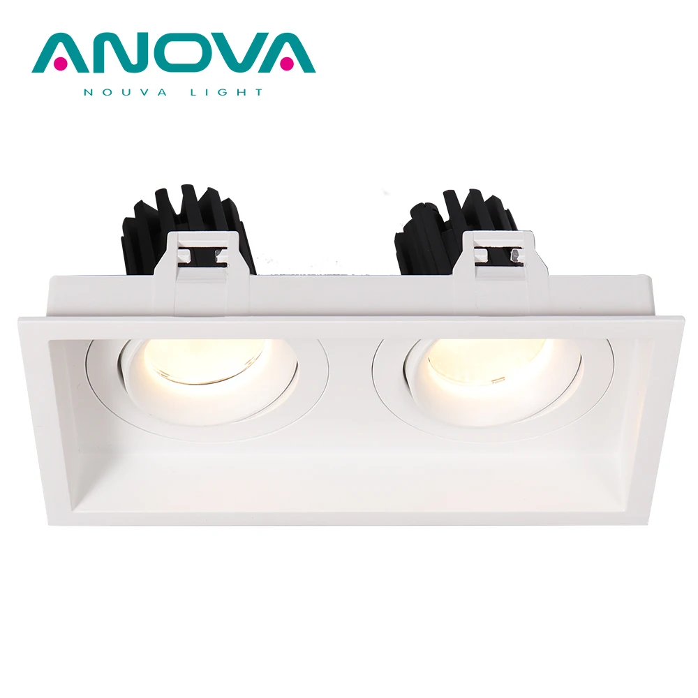 gu10 mr16 module mounting frame recessed double head down light adjustable lights rectangular led downlight