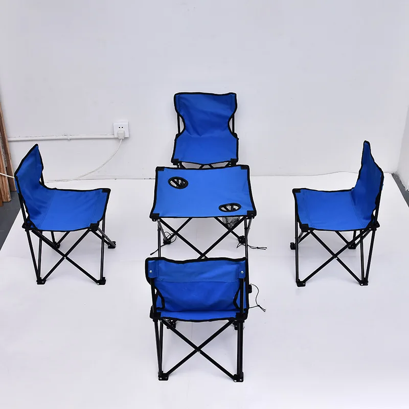 Hot sale Picnic Barbecue Outdoor Camping Nylon Portable Folding Table and Chairs Set Camping Kit