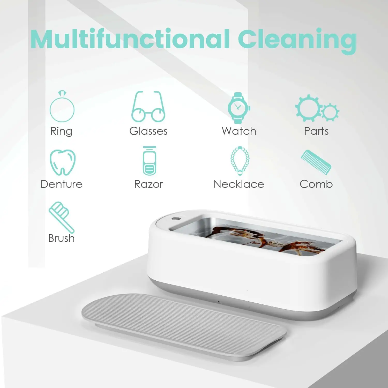 Portable Jewelry Watch Device Automatic 360 degree allround cleaning Mini ultrasonic cleaning machine