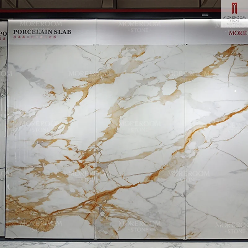 Moreroom Large Size Calacatta Gold Sintered Stone For Wall
