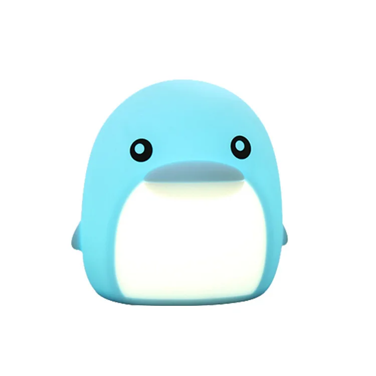 Custom PVC Baby Nursery Lovely LED Dolphin Lamp Kids Bedroom Toy Dolphin Night Light