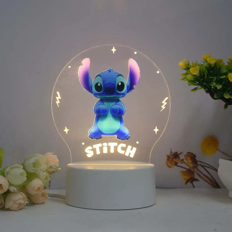 2023 New Product Stitch Comic Animation Anime 3D Acrylic Lamp Led Table Night Light Lighting Gift Set for Baby Kids Children
