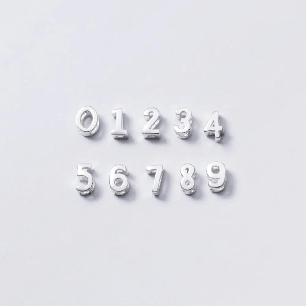 5.5mm Sterling Silver Small Number Spacer Bead Charm S0837