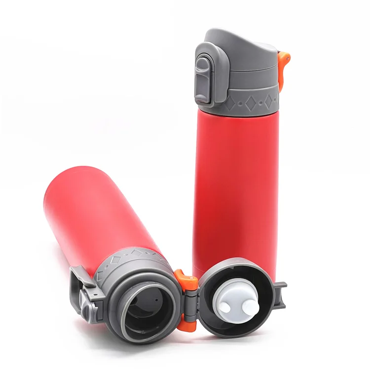 OEM ODM Flip lid stainless steel water bottle leakproof sport nice vacuum flask thermos