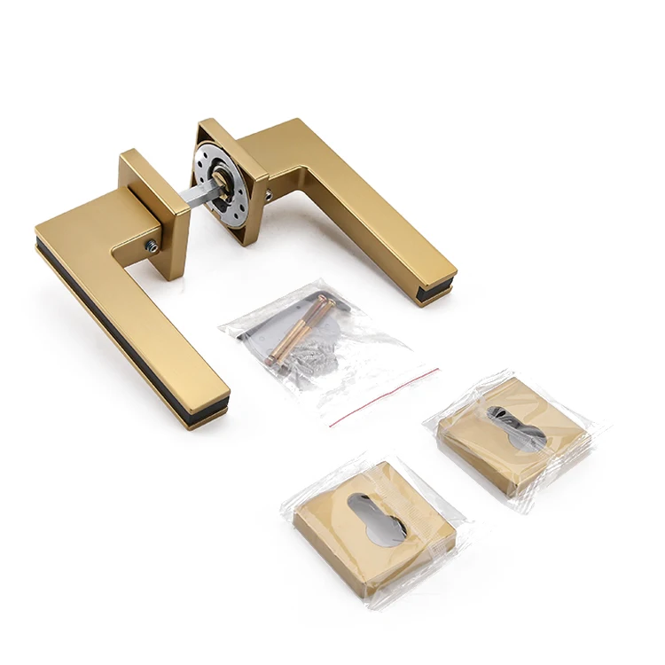 Factory High European Modern Style Interior Zinc Alloy  Luxury Gold Internal Door Handles