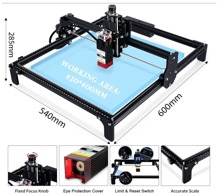Haofan 20000mm/min fast Laser Engraver Laser Master 20W 40W Output Power Laser Engraving Cutting Machine for DIY Metal Wood