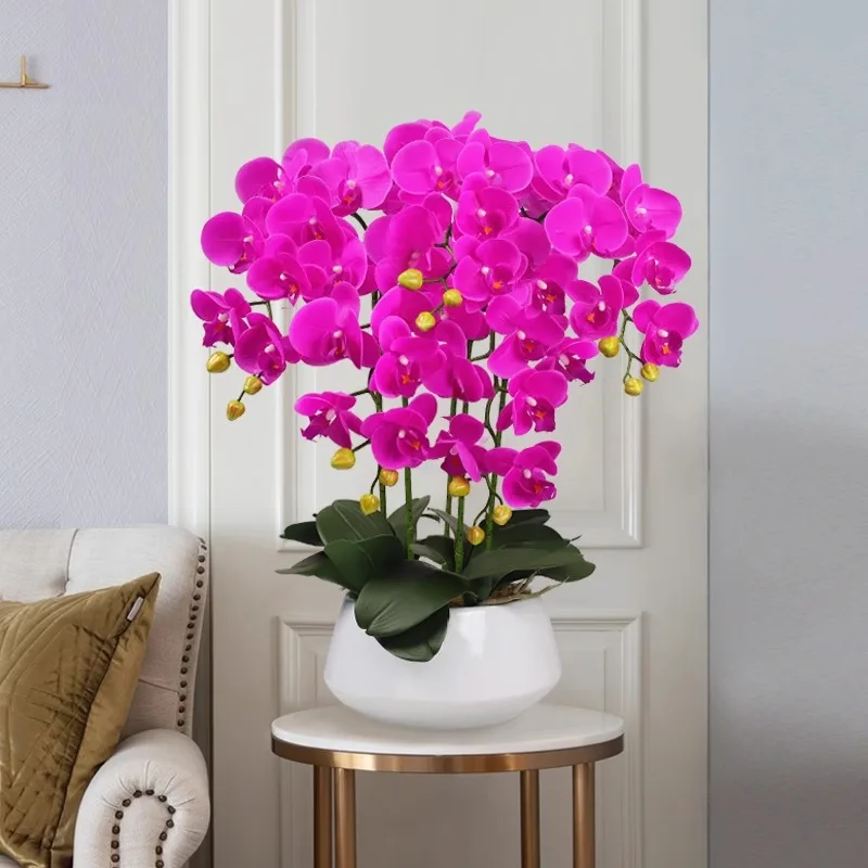 EG-X006 Home flowers Decorative Plants Flowers Artificial Real Touch Orchid Orchid Flowers With Pot